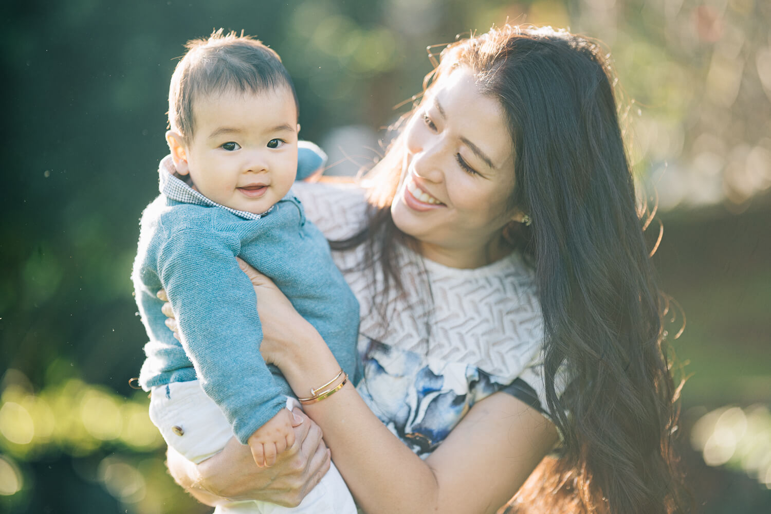 mum and baby portrait at sydney garden basking in morning light