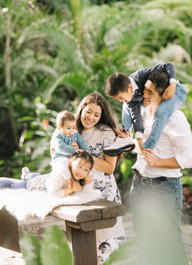 Relaxed family moment in Sydney Wendy’s Garden