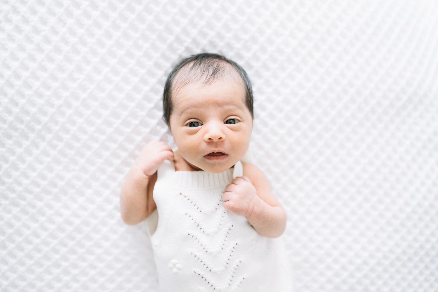 Newborn baby close up portrait in natural light